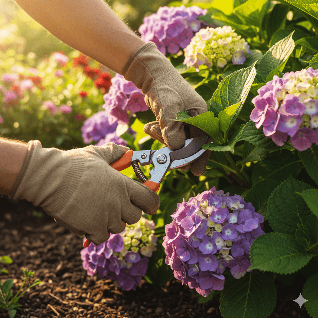 Garden care in progress